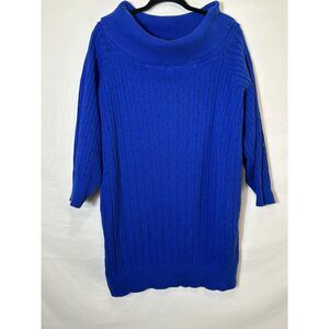 LEA Apparel Women's Vintage Plus Size Off The Shoulder Pointelle Sweater Size 2X